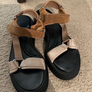 Zara Tan and Black Women's Sandals